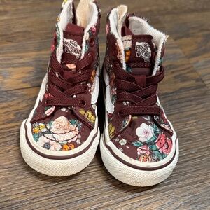 Vans Kids Floral High-Top Sneakers - Burgundy